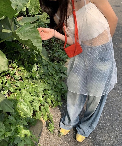 LYEON(リヨン)の「シアーチュールキャミワンピース(ワンピース・レディース・ブラック/オフホワイト・FREE)」の21枚目の写真