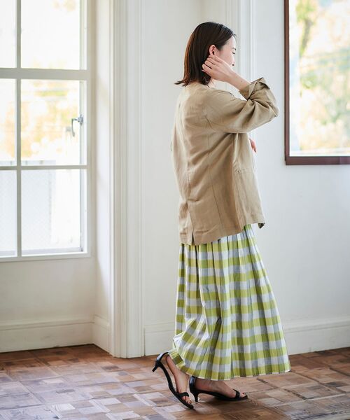 le.coeur blanc(ルクールブラン)の「チェック×ストライプシャーリングスカート(スカート・レディース・イエロー系その他/グリーン系その他/ベージュ系その他2・38)」の14枚目の写真