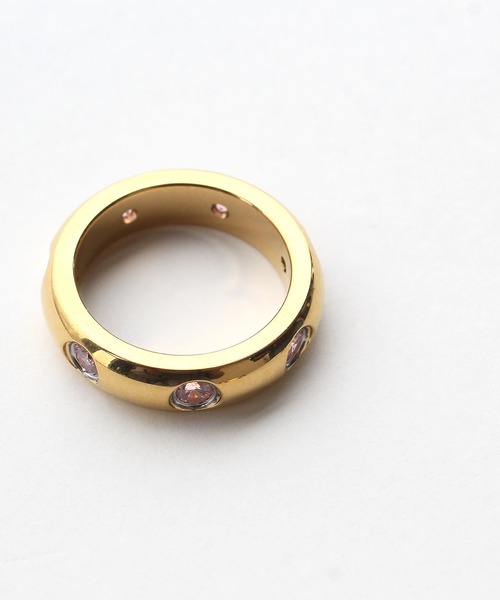 abaskdesign（アバスクデザイン）の「金属アレルギー対応 キュービックジルコニアステンレスリング（リング・レディース・クリア/グリーン/ピンク・11号）」の7枚目の写真