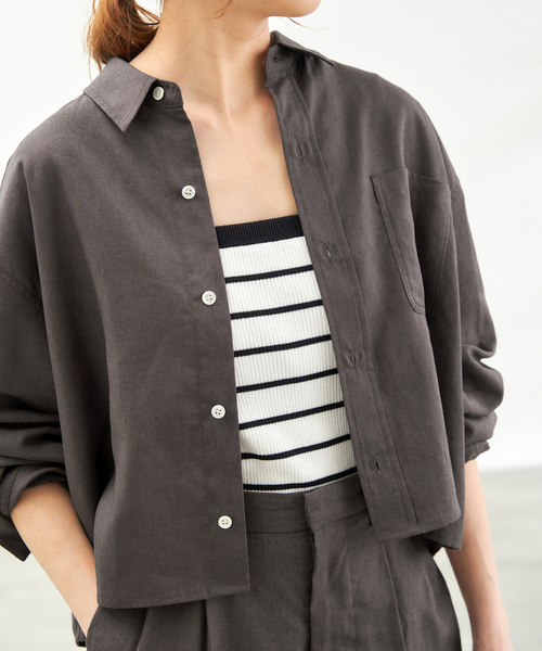 Spick&amp;Span IIROTリネンミックスシンメトリーシャツ Spick&Span IIROTリネンミックスシンメトリーシャツ
