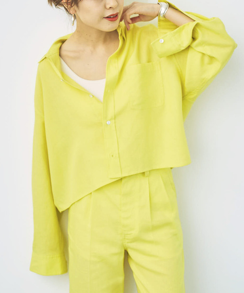 新品タグ付き　Spick and Span リネンミックスショートシャツ Spick & Span - 新品タグ付き Spick and Span リネンミックスショート