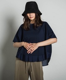 【WEB別注】ポンチラグランフハク切替プルオーバー≪洗濯機で洗える≫