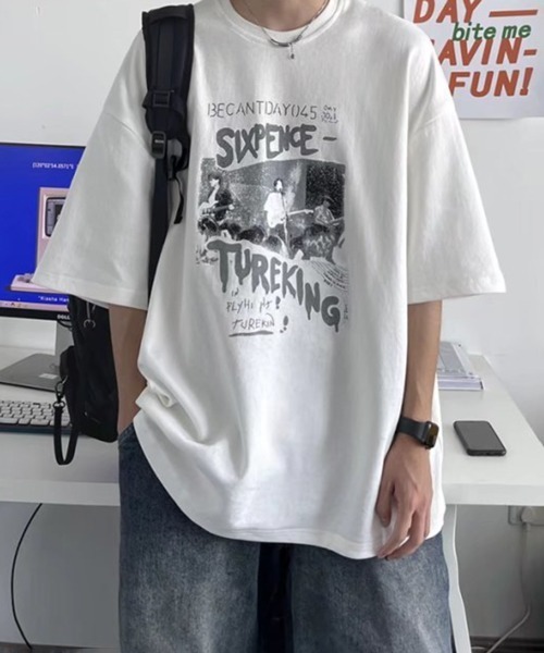NOWLE（ノウル）の「【NOWLE】ビッグシルエット グラフィック フロント プリント 半袖 Tシャツ（Tシャツ/カットソー・メンズ・ホワイト系その他2/ホワイト系3/ホワイト系5/ブラック系その他/ブラック系その他3/ブラック系2/ブラック系4/ホワイト系1/ホワイト系2/ブラック系その他2/ブラック系5/ブラック系6/ブラック系7/ブラック系8/ブラック系9/ホワイト系その他/ホワイト系その他3/ホワイト系4/ホワイト系6/ブラック系1/ブラック系3/ホワイト系7/ホワイト系8/ホワイト系9・MEDIUM/LARGE/X-LARGE）」の12枚目の写真