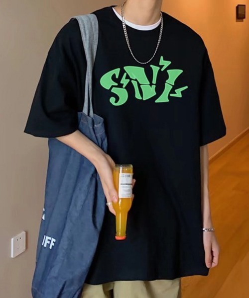 NOWLE（ノウル）の「【NOWLE】ビッグシルエット グラフィック フロント プリント 半袖 Tシャツ（Tシャツ/カットソー・メンズ・ホワイト系その他2/ホワイト系3/ホワイト系5/ブラック系その他/ブラック系その他3/ブラック系2/ブラック系4/ホワイト系1/ホワイト系2/ブラック系その他2/ブラック系5/ブラック系6/ブラック系7/ブラック系8/ブラック系9/ホワイト系その他/ホワイト系その他3/ホワイト系4/ホワイト系6/ブラック系1/ブラック系3/ホワイト系7/ホワイト系8/ホワイト系9・MEDIUM/LARGE/X-LARGE）」の13枚目の写真