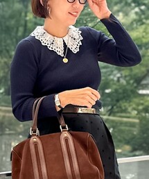 NOLLEY’S | 《手洗い可能》レース襟付きプルオーバーニット(ニット/セーター)