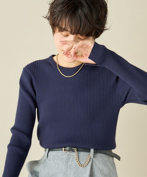 NOLLEY’S（ノーリーズ）の「《手洗い可能》レース襟付きプルオーバーニット（ニット/セーター・レディース・ネイビー/サックスブルー/ブラック・38）」の6枚目の写真