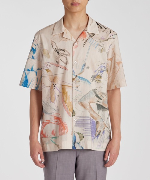 Paul Smith（ポールスミス）の「"Sketchbook Pages" オープンカラーシャツ / 243357 905U（シャツ/ブラウス・メンズ・オフホワイト・LARGE/SMALL/MEDIUM）」の3枚目の写真