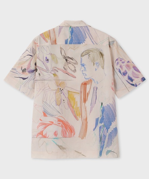 Paul Smith（ポールスミス）の「"Sketchbook Pages" オープンカラーシャツ / 243357 905U（シャツ/ブラウス・メンズ・オフホワイト・LARGE/SMALL/MEDIUM）」の7枚目の写真