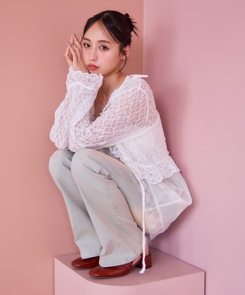 one after another NICE CLAUP（ワンアフターアナザーナイスクラップ）の「フリルボレロカーディガン（シャツ/ブラウス・レディース・チャコールグレー/グレー/オフホワイト・FREE）」の13枚目の写真