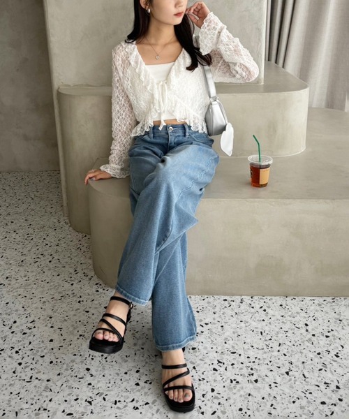 one after another NICE CLAUP（ワンアフターアナザーナイスクラップ）の「フリルボレロカーディガン（シャツ/ブラウス・レディース・チャコールグレー/グレー/オフホワイト・FREE）」の21枚目の写真