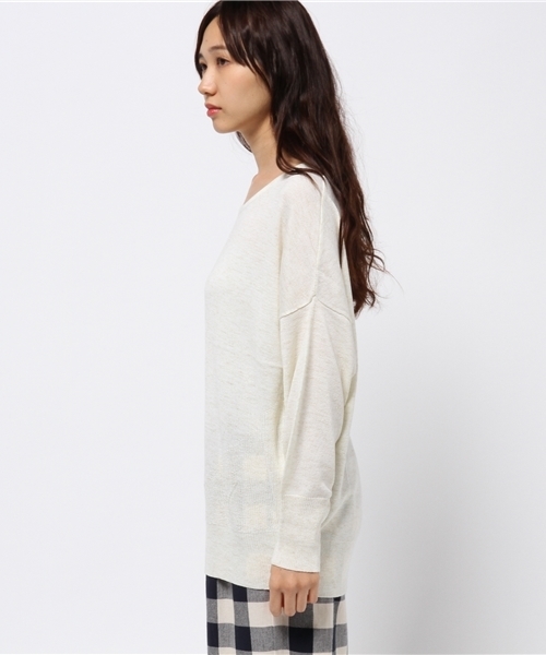 Discoat Parisien（ディスコートパリシアン）の「アンジェリーナ編地切替ドルマン（ニット/セーター・レディース・オフホワイト/グレー/グリーン/ネイビー・MEDIUM/LARGE）」の10枚目の写真