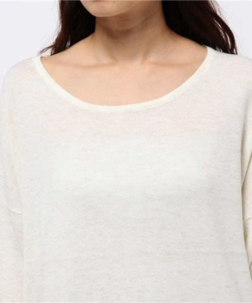 Discoat Parisien（ディスコートパリシアン）の「アンジェリーナ編地切替ドルマン（ニット/セーター・レディース・オフホワイト/グレー/グリーン/ネイビー・MEDIUM/LARGE）」の5枚目の写真