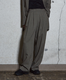 NOMINE | 【セットアップ着用可】チェック タック ワイドパンツ(スラックス)