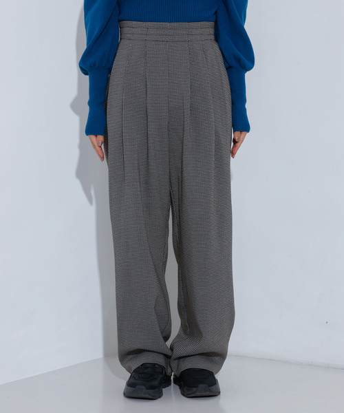 NOMINE（ノミネ）の「【セットアップ着用可】チェック タック ワイドパンツ（スラックス・レディース・グレー・M/S）」の16枚目の写真