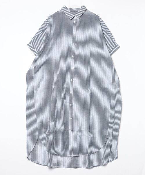 atONE(アットワン)の「ストライプ柄シャツワンピース(シャツワンピース・レディース・ネイビー×ホワイト/ホワイト×ブルー・M)」の21枚目の写真