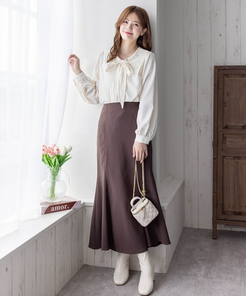 セール】セーラーカラー長袖ボウタイブラウス≪2024AW新作≫（シャツ