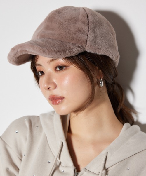 rienda（リエンダ）の「フェイクファーキャップ 秋服 冬服（キャップ・レディース・ブラウン/ブラック・FREE）」の2枚目の写真