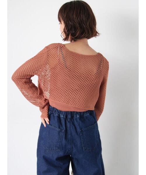 ehka sopo（エヘカソポ）の「メッシュリボンカーデキャミセット（カーディガン/ボレロ・レディース・グリーン/ブラウン/キナリ/ピンク・F）」の20枚目の写真