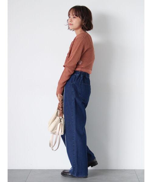 ehka sopo（エヘカソポ）の「メッシュリボンカーデキャミセット（カーディガン/ボレロ・レディース・グリーン/ブラウン/キナリ/ピンク・F）」の16枚目の写真