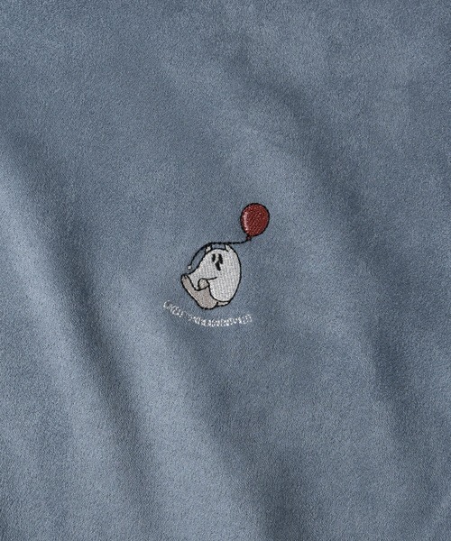 JOHN'S CLOSET（ジョンズクローゼット）の「【13】ワンポイント刺繍 カットスウェードクルーネックスウェット オバケ/クロネコ（スウェット・メンズ・ブルーグレー/グレー/チャコールグレー/カーキ/アイボリー/サックスブルー・MEDIUM/LARGE）」の16枚目の写真