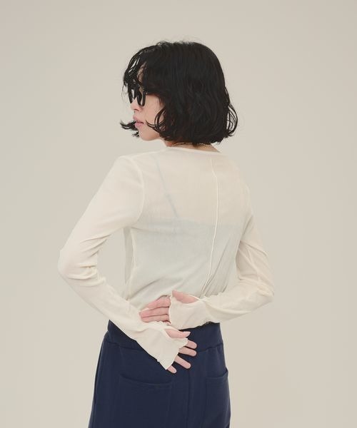 eL（エル）の「【eL】Sheer Velour Pullover/130745（Tシャツ/カットソー・レディース・ブラック/オフホワイト/ネイビー/ホワイト系その他/ブラック系その他/ネイビー系・FREE）」の10枚目の写真
