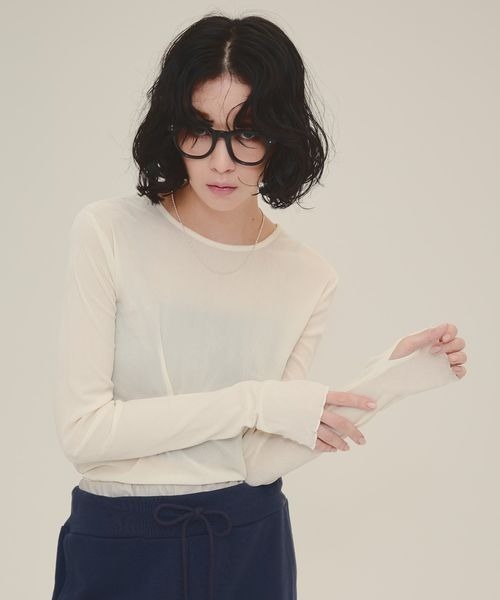 eL（エル）の「【eL】Sheer Velour Pullover/130745（Tシャツ/カットソー・レディース・ブラック/オフホワイト/ネイビー/ホワイト系その他/ブラック系その他/ネイビー系・FREE）」の12枚目の写真