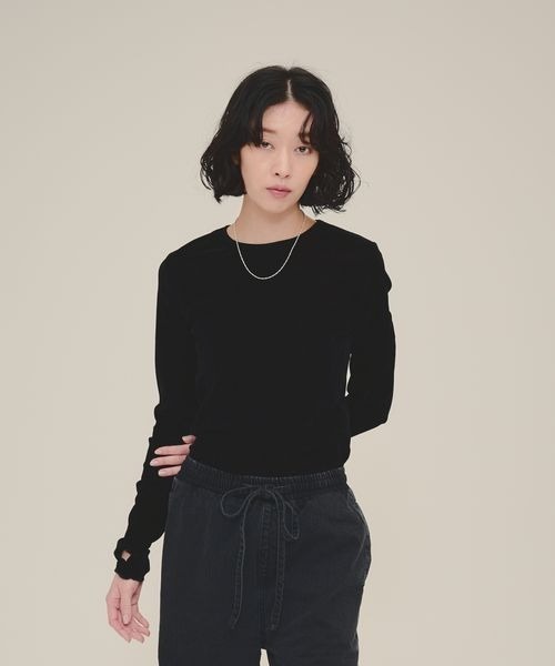 eL（エル）の「【eL】Sheer Velour Pullover/130745（Tシャツ/カットソー・レディース・ブラック/オフホワイト/ネイビー/ホワイト系その他/ブラック系その他/ネイビー系・FREE）」の14枚目の写真
