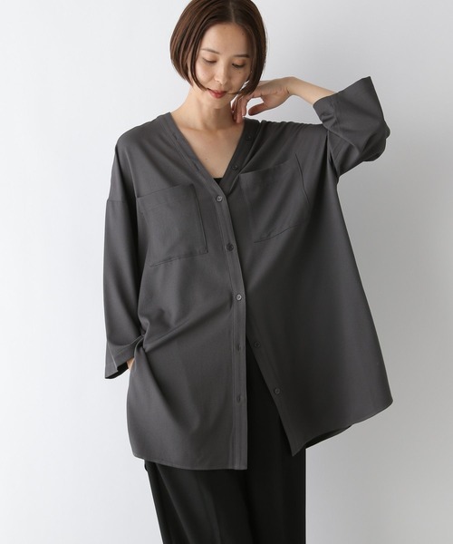 あページ LEPSIM チュニック Vネックワイドチュニックシャツワンピース/AW