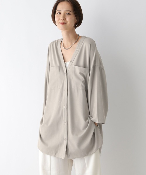 セール】Vネックワイドチュニックシャツワンピース/AW 145461