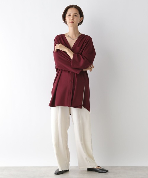 LEPSIM（レプシィム）の「Vネックワイドチュニックシャツワンピース/AW　145461（チュニック・レディース・レッド/グレイッシュベージュ/チャコールグレー/ブラック・FREE）」の20枚目の写真