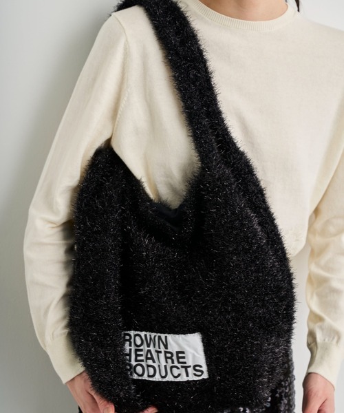 THEATRE PRODUCTS(シアタープロダクツ)の「ラメニットトートバッグ(トートバッグ・レディース・シルバー/ブラック/ブラック系2/ベージュ・FREE)」の3枚目の写真