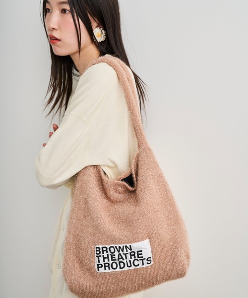 THEATRE PRODUCTS(シアタープロダクツ)の「ラメニットトートバッグ(トートバッグ・レディース・シルバー/ブラック/ブラック系2/ベージュ・FREE)」の4枚目の写真