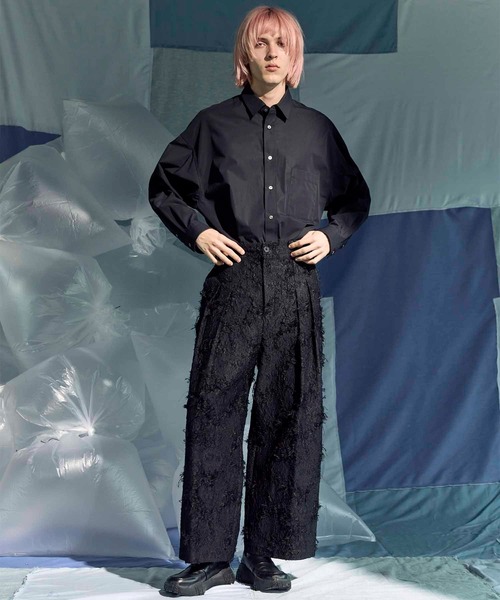 MAISON SPECIAL（メゾンスペシャル）の「《UNISEX》120/2 Suvin Cotton Typewriter Prime-Over Shirt/スビンコットンタイプライタープライムオーバーシャツ【MAISON SPECIAL/メゾンスペシャル】（シャツ/ブラウス・メンズ・ブルー系その他/ホワイト/ブラック/ブルー系その他2/ブルー系その他3/グレー/ブルー・0/1/2）」の19枚目の写真