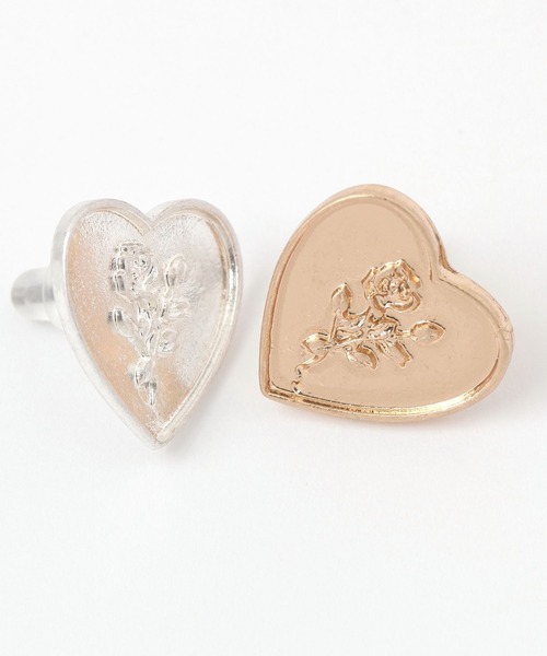 tiny tiny（ティニーティニー）の「ハートローズピアス[tiny tiny(ティニーティニー)]（ピアス（両耳用）・レディース・イエロー/グレー・0）」の3枚目の写真