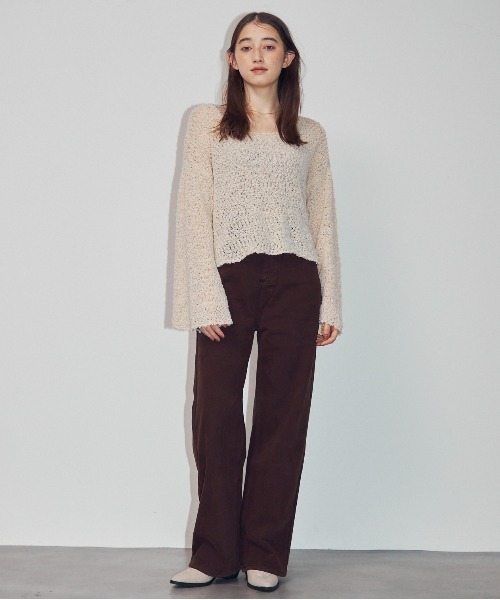 MOCOA'S（モコアズ）の「ワイドカフスオーバーニット（ニット/セーター・レディース・ピンク/グレー/ナチュラル・FREE）」の22枚目の写真