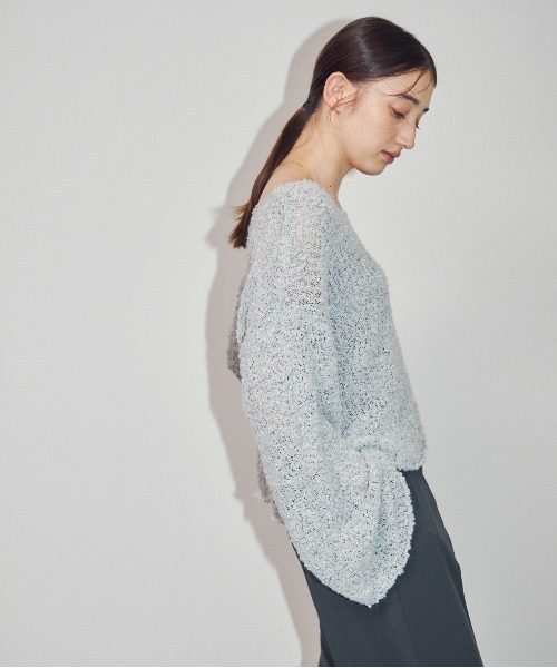 MOCOA'S（モコアズ）の「ワイドカフスオーバーニット（ニット/セーター・レディース・ピンク/グレー/ナチュラル・FREE）」の9枚目の写真