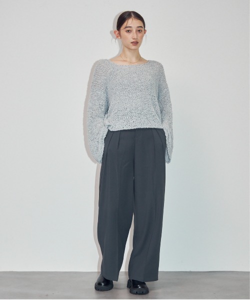 MOCOA'S（モコアズ）の「ワイドカフスオーバーニット（ニット/セーター・レディース・ピンク/グレー/ナチュラル・FREE）」の7枚目の写真