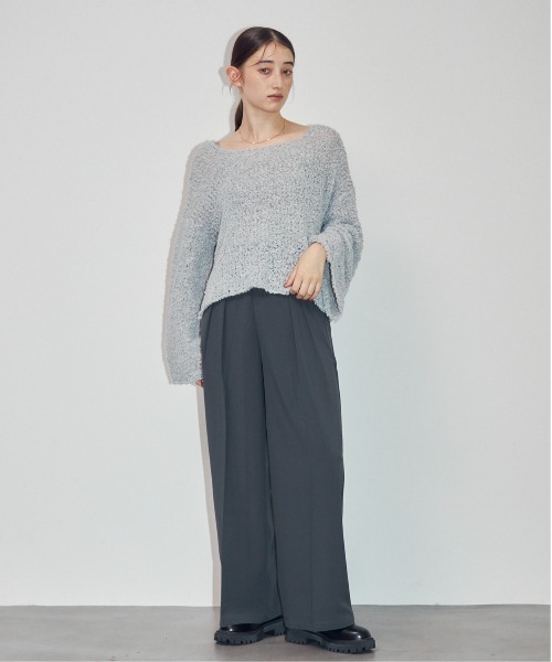 MOCOA'S（モコアズ）の「ワイドカフスオーバーニット（ニット/セーター・レディース・ピンク/グレー/ナチュラル・FREE）」の6枚目の写真