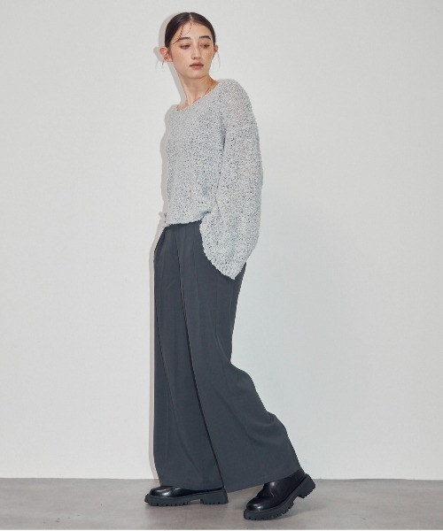 MOCOA'S（モコアズ）の「ワイドカフスオーバーニット（ニット/セーター・レディース・ピンク/グレー/ナチュラル・FREE）」の11枚目の写真