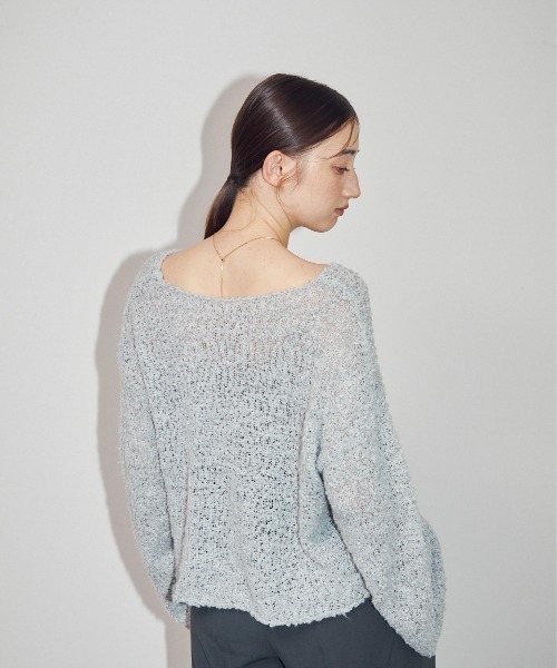 MOCOA'S（モコアズ）の「ワイドカフスオーバーニット（ニット/セーター・レディース・ピンク/グレー/ナチュラル・FREE）」の14枚目の写真