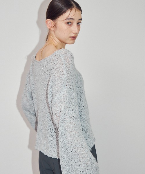 MOCOA'S（モコアズ）の「ワイドカフスオーバーニット（ニット/セーター・レディース・ピンク/グレー/ナチュラル・FREE）」の10枚目の写真