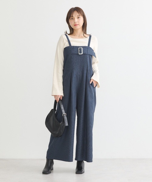 earth music&ecology（アースミュージックアンドエコロジー）の「ベルトベアサロペット（サロペット/オーバーオール・レディース・ネイビー系2/ブラック/グレー系その他2・FREE）」の11枚目の写真