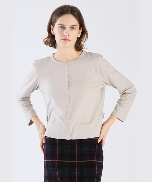 アニエスベー CARDIGAN LE PETIT カーディガンプレッション　2 agnes b.（アニエスベー） カーディガン コットン メルトン