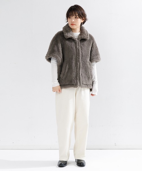 本日限定TICCA ウールファーポンチョ TICCA ポンチョ TICCA/ティッカ ウールファーポンチョ