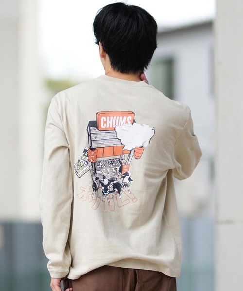 CHUMS（チャムス）の「CHUMS/チャムス ロンT/長袖ティシャツ/カットソー バックプリント CH01-2452（Tシャツ/カットソー・メンズ・ライトブルー/ブラック/ホワイト/オレンジ/グレイッシュベージュ/ネイビー・M/L/XL）」の21枚目の写真