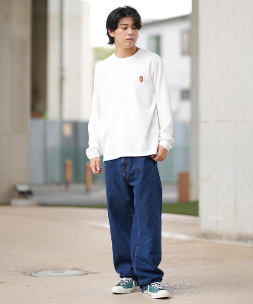 CHUMS（チャムス）の「CHUMS/チャムス ロンT/長袖ティシャツ/カットソー バックプリント CH01-2452（Tシャツ/カットソー・メンズ・ライトブルー/ブラック/ホワイト/オレンジ/グレイッシュベージュ/ネイビー・M/L/XL）」の10枚目の写真