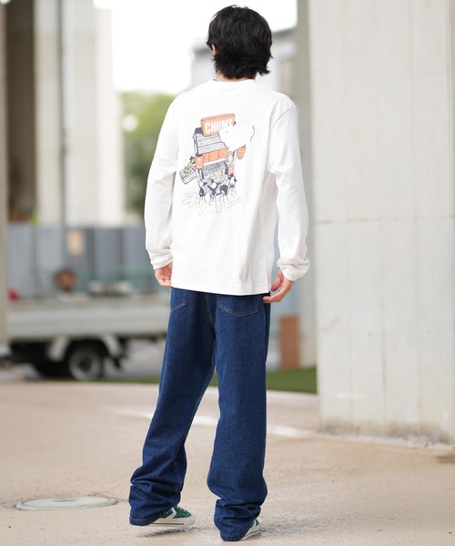 CHUMS（チャムス）の「CHUMS/チャムス ロンT/長袖ティシャツ/カットソー バックプリント CH01-2452（Tシャツ/カットソー・メンズ・ライトブルー/ブラック/ホワイト/オレンジ/グレイッシュベージュ/ネイビー・M/L/XL）」の11枚目の写真