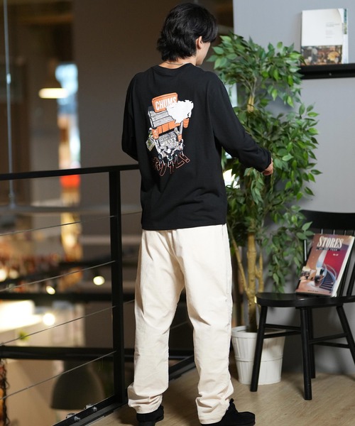 CHUMS（チャムス）の「CHUMS/チャムス ロンT/長袖ティシャツ/カットソー バックプリント CH01-2452（Tシャツ/カットソー・メンズ・ライトブルー/ブラック/ホワイト/オレンジ/グレイッシュベージュ/ネイビー・M/L/XL）」の17枚目の写真