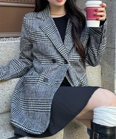 セール】スライバー チェック ショート Pコート（ピーコート）｜SHIPS