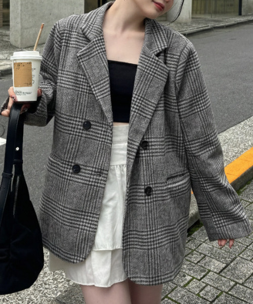 未使用級 限定品ブラックレーベル チェック柄　ジャケット L 薄手 テーラード 一部店舗限定】Zegna ISLAND FLEECE ブラックシャドークレストブリッジ